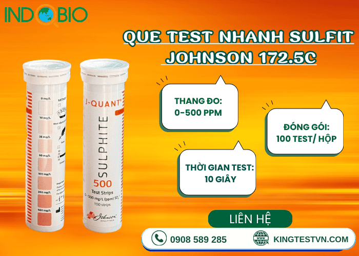 Thông số que test sulfit 172.5c Johnson